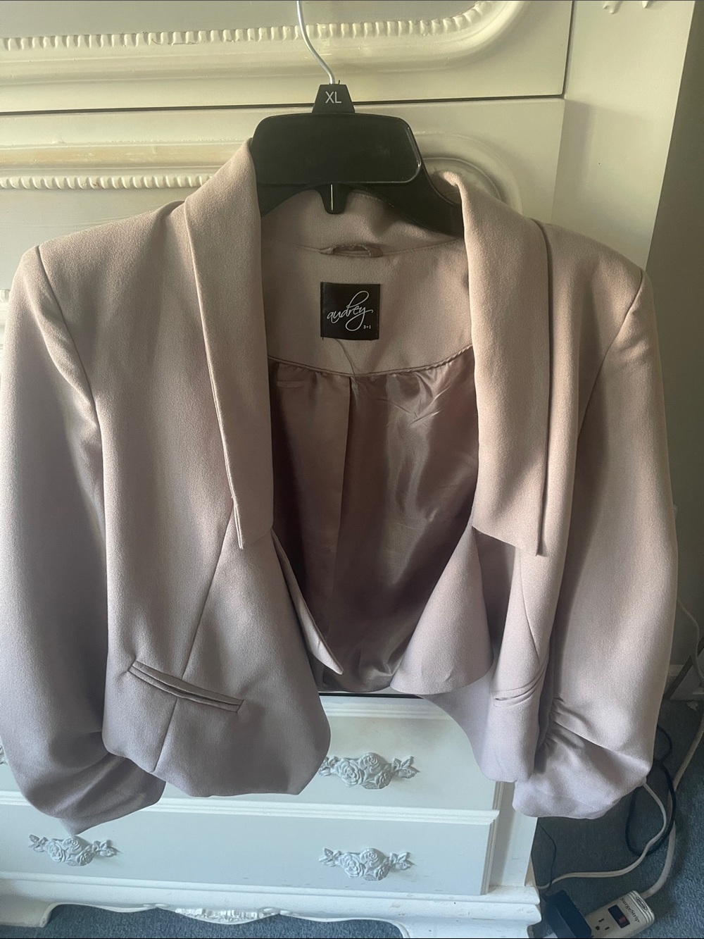 audrey Light Blush Cropped Blazer